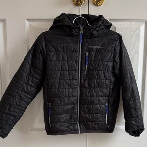 Vineyard Vines Kids Black Puffer Jacket with Blue Accents